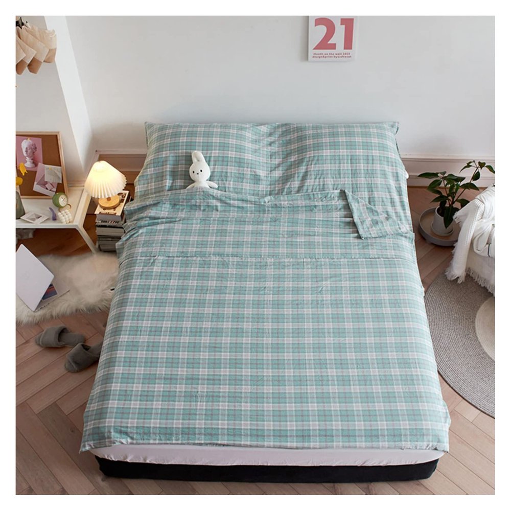 Sleeping Bag Liners Portable Travel Sleeping Bag Liner, Comfortable Cotton Single Double Sleeping Bag Sheet, Suitable for Backpacking Camping Hotels (Size : 100x210cm/39.37x82.67in)