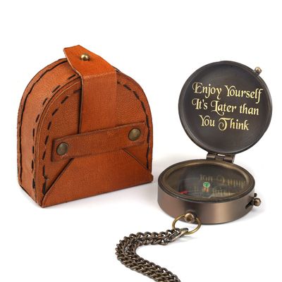 Personalized Compass Enjoy Yourself It's Later Than You Think/Valentine's Day Gift/Anniversary Gift, Graduation Gift For Him/Her Luxury Christmas & Halloween Gift For Item