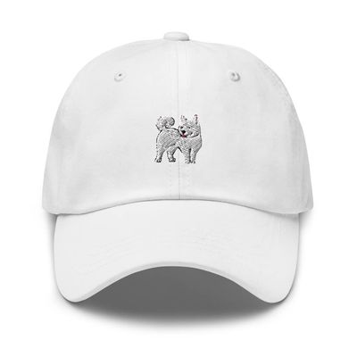 Jindo hat, Korean Jindo hat, Embroidered Unisex Baseball hat, Jindo mom hat, Jindo dad hat, Jindo Dog Gifts. White