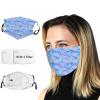 VeJerKK Fashion face masks,Blue Doodle Floral Paisley Pattern on Shiny Turquoise Background,Reusable Face Mask Balaclava Washable Outdoor Nose Mouth Cover for Men and Women view 1
