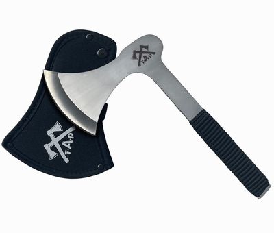 Best Camp Axe 4 Blade Stainless Steel Lightweight Camping Hatchet for Hiking, Camping & Chopping from Throwing Axe Pro (Black)
