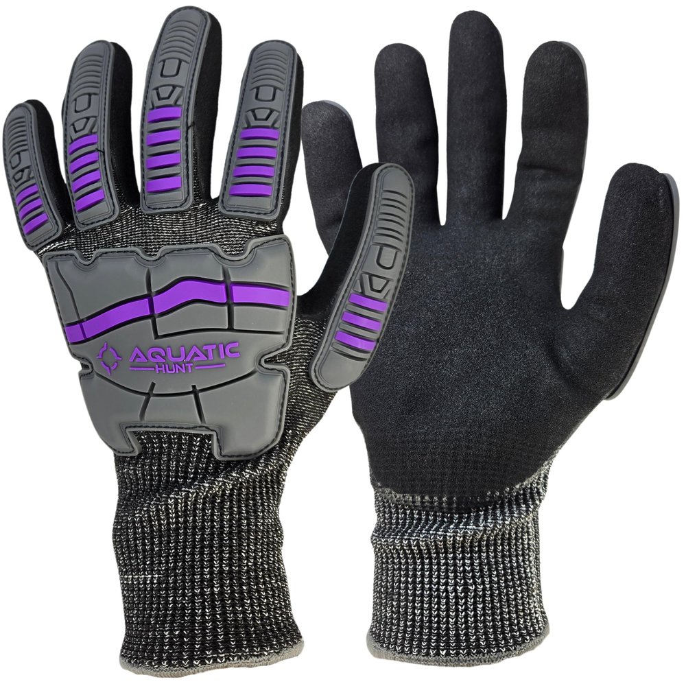 Aquatic Hunt - Premium Protection Pair of Dive Gloves for Hunting Lionfish, Lobster, Crab, Spearfishing, Working Underwater (X-Large)