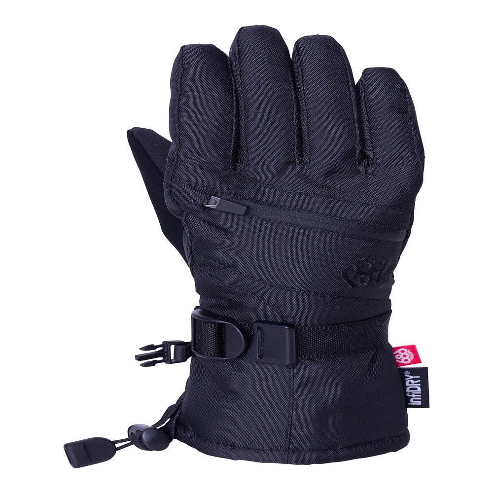 686 Youth Heat Glove - 20k Fabric Shell with Micro Tricot Lining, Insulation and Adjustable Cuff - Water & Weather Resistant - Black, Large