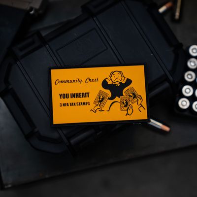Community Chest NFA Tax Stamp 2A PVC Rubber Morale Patch  Hook Backed by NEO Tactical