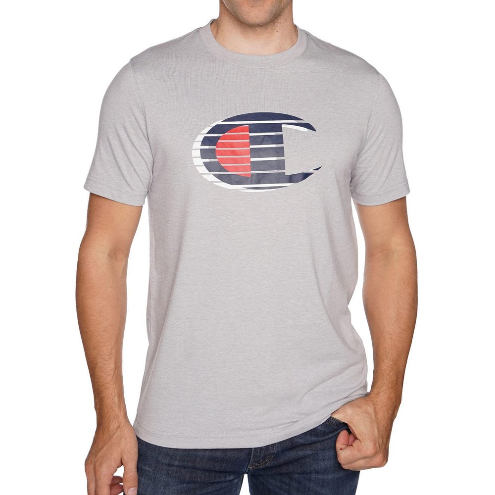 Champion Men's Short Sleeve Graphic Tee | Graphic Tees Men | Mens T Shirt | Crew Neck Shirt - Oxford Grey Heather Medium