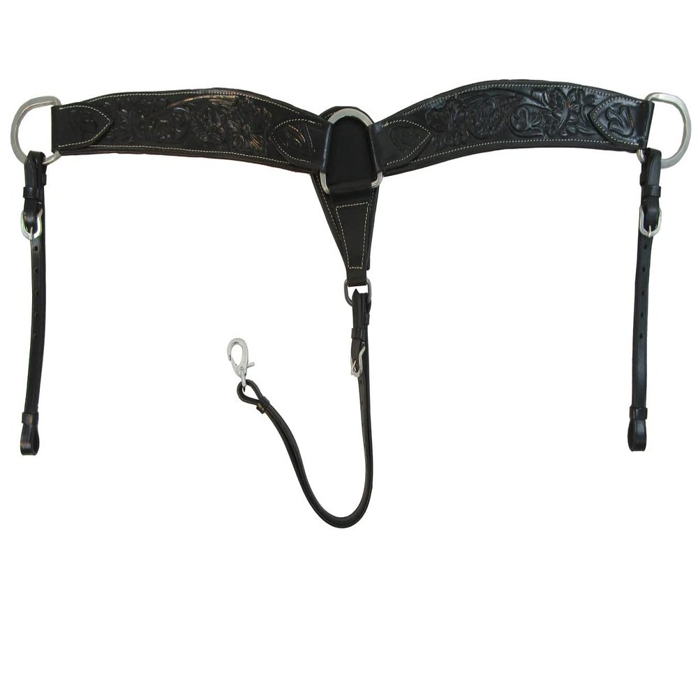 Western Breast Collar Cowboy Show Pleasure Barrel Roping Black Breast Collar