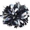 GUIFIER 6 inch 1 Pair Metallic Cheerleading Pom Pom with Baton Handle, Cheerleader Pom Poms, Cheerleading Holographic Pom Poms, Cheer Pom Poms Gifts Pompoms for Cheering Squad (Black and Silver) view 1
