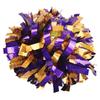 GUIFIER Pack of 2 Pom Poms Cheerleading 6 Inches Metallic Holographic Cheerleader Pom Poms with Baton Handle, Pompoms Cheer Pom Pom for Cheering Squad Daily Training Team Spirit (Purple and Gold) view 1
