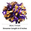 GUIFIER Pack of 2 Pom Poms Cheerleading 6 Inches Metallic Holographic Cheerleader Pom Poms with Baton Handle, Pompoms Cheer Pom Pom for Cheering Squad Daily Training Team Spirit (Purple and Gold) view 2