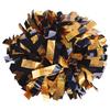 GUIFIER 2 Pack 6 Inches Metallic Holographic Cheerleading Pom Poms, Cheer Pom Pom with Baton Handle, Pompoms Cheerleader for Kids Girls Cheering Squad Daily Training Team Spirit (Black and Gold) view 1