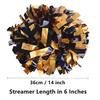 GUIFIER 2 Pack 6 Inches Metallic Holographic Cheerleading Pom Poms, Cheer Pom Pom with Baton Handle, Pompoms Cheerleader for Kids Girls Cheering Squad Daily Training Team Spirit (Black and Gold) view 2