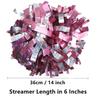 GUIFIER Pack of 2 Pom Poms Cheerleading 6 Inches Metallic Holographic Cheerleader Pom Poms with Baton Handle, Pompoms Cheer Pom Pom for Cheering Squad Daily Training Team Spirit (Pink and Silver) view 2