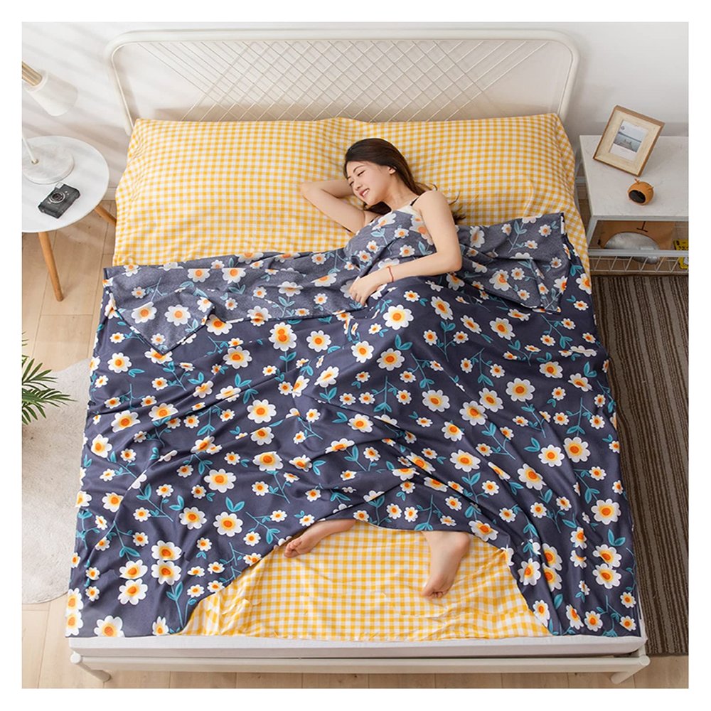 Sleeping Bag Liners Lightweight Portable Cotton Sleeping Bag Liner, Compact Sleeping Bag Sheet Quilt Cover, for Outdoor Camping Travel Hotel Bedding (Size : 180x210cm/70.86x82.67in)