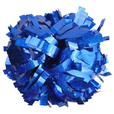 GUIFIER 2 Pieces 6 Inches Metallic Holographic Cheerleading Pom Poms with Baton Handle, Cheerleader Pom Poms, Cheering Pom Pom Cheer for Cheerleading Gifts, Sports Team Spirit Cheering (Royal Blue)