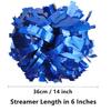 GUIFIER 2 Pieces 6 Inches Metallic Holographic Cheerleading Pom Poms with Baton Handle, Cheerleader Pom Poms, Cheering Pom Pom Cheer for Cheerleading Gifts, Sports Team Spirit Cheering (Royal Blue) view 2