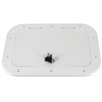 Marine Access Hatch, Boat Hatch with Key, Inspection Hatch with Detachable Covers, Hatch Replacement for Boat Yacht RV (White)