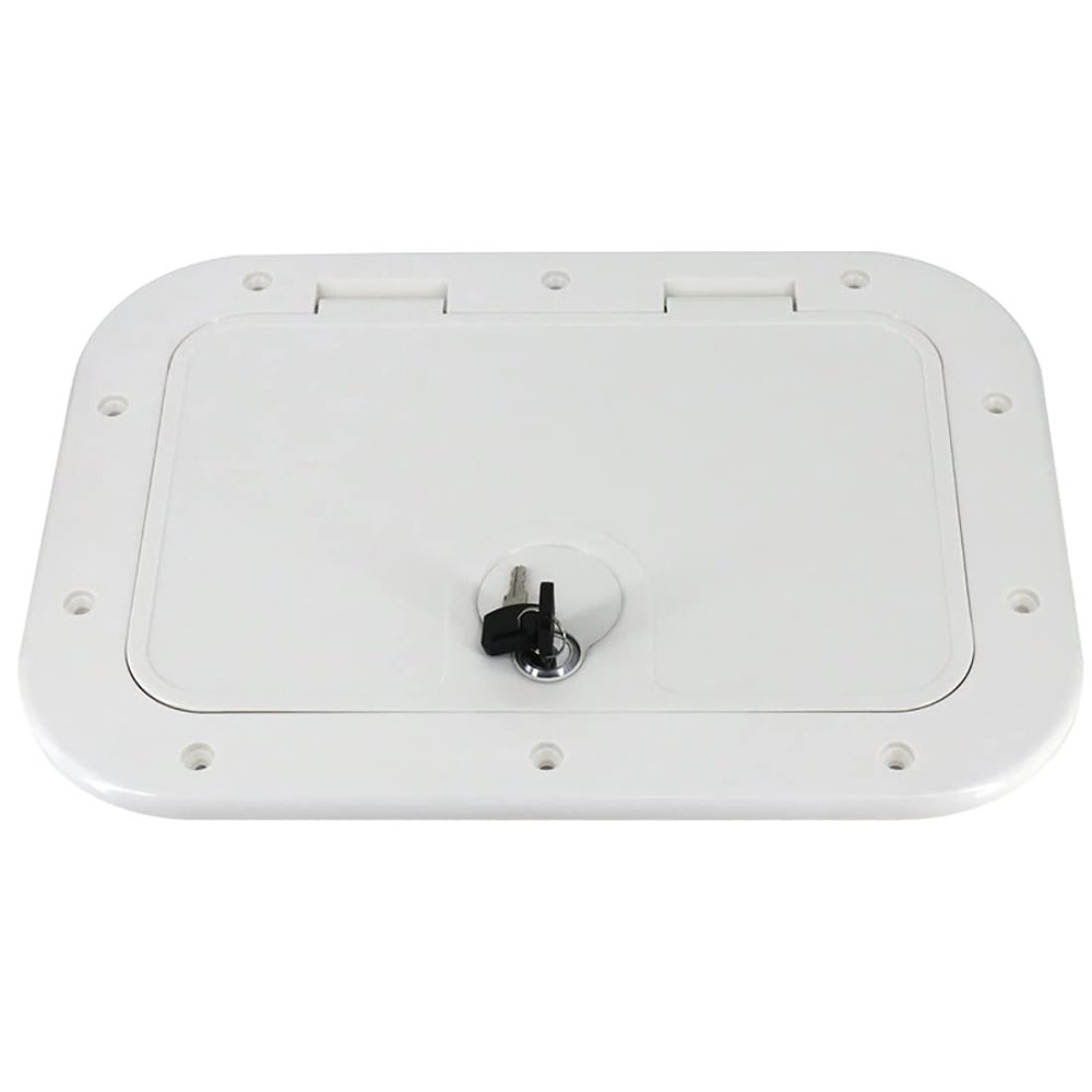 Marine Access Hatch, Boat Hatch with Key, Inspection Hatch with Detachable Covers, Hatch Replacement for Boat Yacht RV (White)