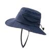 Kids Wide Brim Mesh Sun Hat UPF 50+ Sun Protection Hat Baby Summer Adjustable Beach Play Cap (Navy) view 3