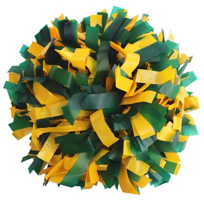 GUIFIER 6 inch 1 Pair Plastic Cheerleading Pom Pom with Baton Handle, Cheerleader Pom Poms, Cheerleading Pom Poms, Cheer Pom Poms Gifts Pompoms for Cheering Squad Sports Game (Dark Green and Yellow)