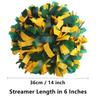 GUIFIER 6 inch 1 Pair Plastic Cheerleading Pom Pom with Baton Handle, Cheerleader Pom Poms, Cheerleading Pom Poms, Cheer Pom Poms Gifts Pompoms for Cheering Squad Sports Game (Dark Green and Yellow) view 2