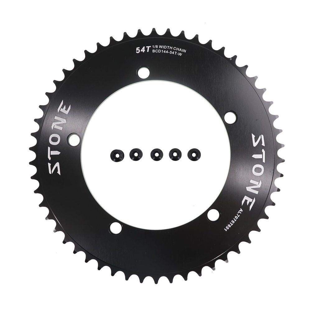 DJC Stone Track Bike Chainring Fixie 144BCD 1/2 1/8" Fixed Gear 50 51 52 53 54 56 58 60 Tooth (57T)