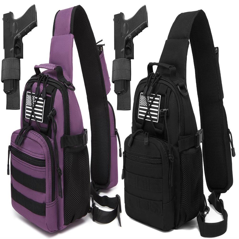 ATBP Small Tactical Holster Sling Backpack Accessories Shoulder Pouch Water Bottle & Radio Holder Crossbody Bag for Men