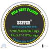 Bzzter Replacement Trampoline Mat,Fits 14ft Round Frame,with 80 Rings& 147.6 Inch Diameter, Fits 6.5"-7.0" Springs,10 Rows of Stitching for Longer Lasting,w/Pull Hook and Gloves,14ft Trampoline Mat view 1