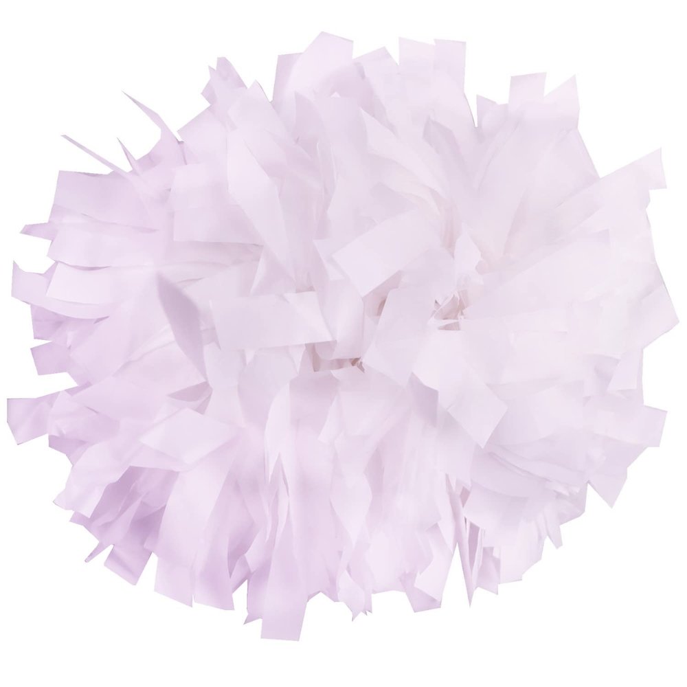 GUIFIER 2 Pack 6 Inches Plastic Cheerleading Pom Poms, Cheer Pom Pom with Baton Handle, Pompoms Cheerleader Pom Poms for Kids Girls Cheering Squad Daily Training Sports Game Team Spirit (White)