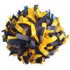 GUIFIER Pack of 2 Pom Poms Cheerleading 6 Inches Plastic Cheerleader Pom Poms with Baton Handle, Pompoms Cheer Pom Pom for Kids Girls Cheering Squad Daily Training Team Spirit (Navy Blue and Yellow) view 1