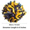 GUIFIER Pack of 2 Pom Poms Cheerleading 6 Inches Plastic Cheerleader Pom Poms with Baton Handle, Pompoms Cheer Pom Pom for Kids Girls Cheering Squad Daily Training Team Spirit (Navy Blue and Yellow) view 2