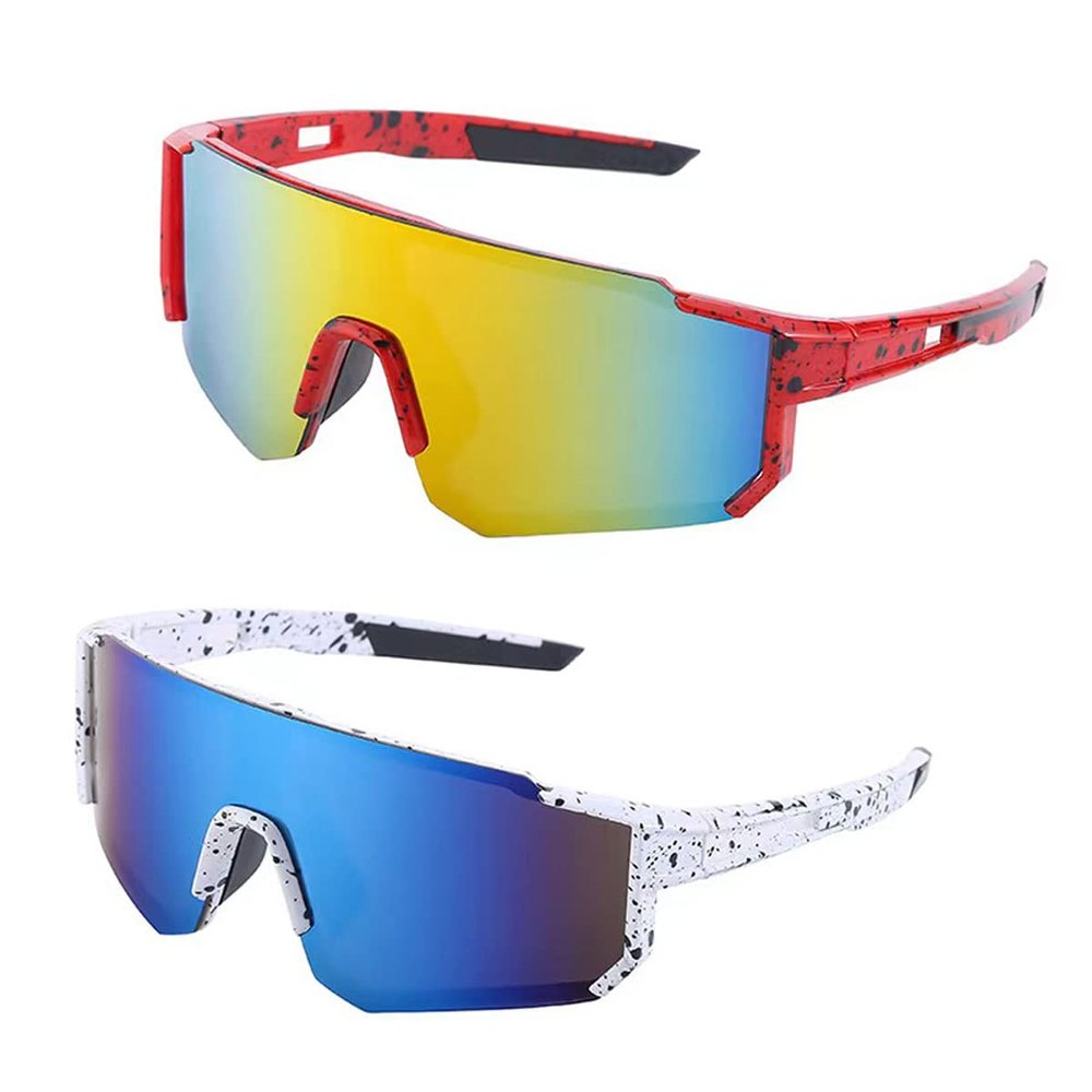 HPLRZXI 2 pairs sports sunglasses Cycling sunglasses for Men Women Baseball sunglasses for Men Women Youth Baseball Fishing motorcycle driving golf, UV Protection.