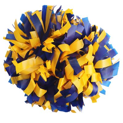 GUIFIER 2 Pieces 6 Inches Plastic Cheerleading Pom Poms with Baton Handle, Cheerleader Pom Poms, Cheering Pom Pom Cheer Pompoms for Cheerleading Gifts, Sports Team Spirit Cheer (Royal Blue and Yellow)