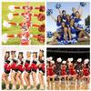 GUIFIER 2 Pieces 6 Inches Plastic Cheerleading Pom Poms with Baton Handle, Cheerleader Pom Poms, Cheering Pom Pom Cheer Pompoms for Cheerleading Gifts, Sports Team Spirit Cheer (Royal Blue and Yellow) view 4