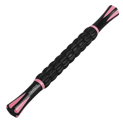 YANSYI Professional 9-Roller Deep Tissue Massage Stick - Portable Muscle Recovery Roller for Athletes, Relieves Post-Workout Soreness & Leg/Back Pain - Portable Physio Tool (Pink)