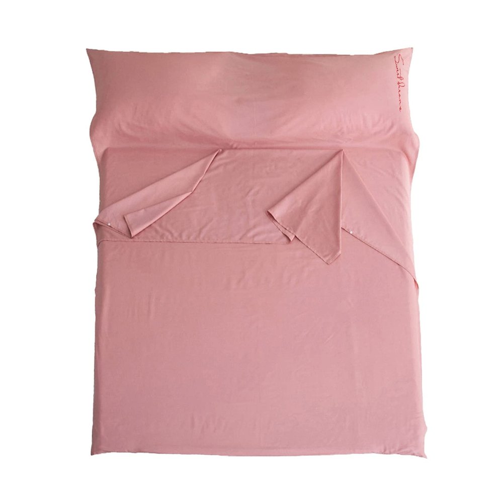 Sleeping Bag Liners Pink Cotton Sleeping Bag Liner, Camping Travel Sheets Compact All Season Sleeping Bag, Hotel Dustproof Sleeping Bag Sheets, Easy to Wash (Size : 160x210cm/62.99x82.67in)