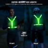 Fokia Kunbio LED Reflective Running Vest Gear,Light Up Vest Runners Night Walking USB Rechargeable,Up to 11hrs Light with Adjustable Waist/Shoulder for Women Men Kids (Green) view 3