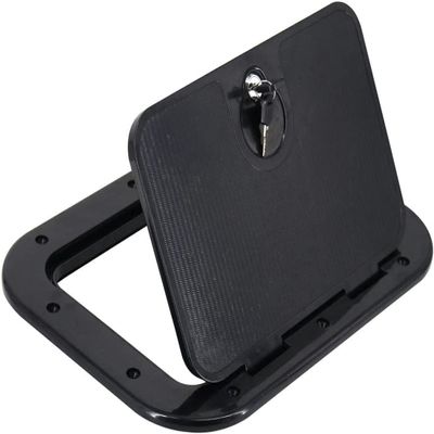 Marine Access Hatch, Boat Hatch with Key, Inspection Hatch with Detachable Covers, Hatch Replacement for Boat Yacht RV (Black)