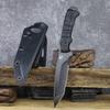 LENGREN F399 DC53 Blade Steel & G10 Handle Fixed Blade Knife with for Outdoor, Tactical, Camping,Hunting and EDC, K Sheath-Black (Black) view 3