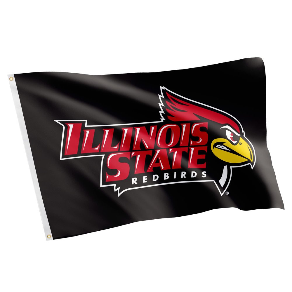 Desert Cactus Illinois State University ISU Flag - 3 x 5 Feet Redbirds Banner, Indoor/Outdoor Durable Fabric, 100% Polyester Design (Style A)
