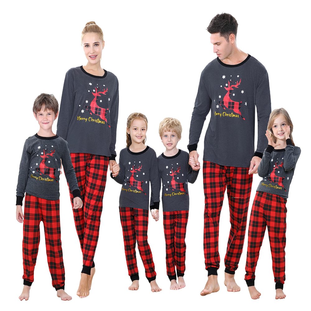 Benaive Matching Family Christmas Pajamas Set Holiday Pjs for Women Men Sleepwear (Multicolor, Reindeer, 12)