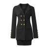 tuduoms Women's Sexy Blazer Suits Sets 2 Piece Short Blazer Outfits Puff Sleeve Formal Office Business Work Jacket Skirt Suit view 4
