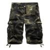 Men's Outdoor Camo Cargo Shorts Lightweight Multi Pocket Military Short Loose Fit Hiking Cotton Short Pants (Green,36) view 1
