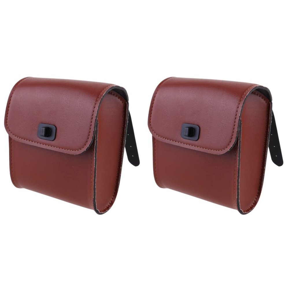 BESPORTBLE 2pcs Cycling Bag Synthetic Leather Motorcycle Saddlebag Flap Openings for Easy for Carrying Small Items Like Wallets and Phones
