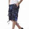 Men's Outdoor Camo Cargo Shorts Lightweight Multi Pocket Military Short Loose Fit Hiking Cotton Short Pants (Blue,32) view 2