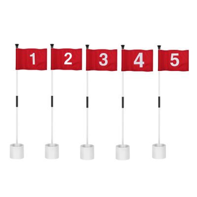KINGTOP Golf Flagsticks Mini, Putting Green Flag for Yard, All 3 Feet, Golf Pin Flags Hole Cup Set, Fiberglass Portable 2-Section Design, Numbered# 1-5