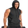 Amussiar Men's Workout Hooded Tank Tops Gym Muscle Shirt with Kanga Pocket Sleeveless Bodybuilding Hoodies Heather Grey view 2