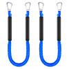 4ft Bungee Dock Lines for Boat, Dock Mooring Ropes, Two Hooks (Blue, 4FT) view 1