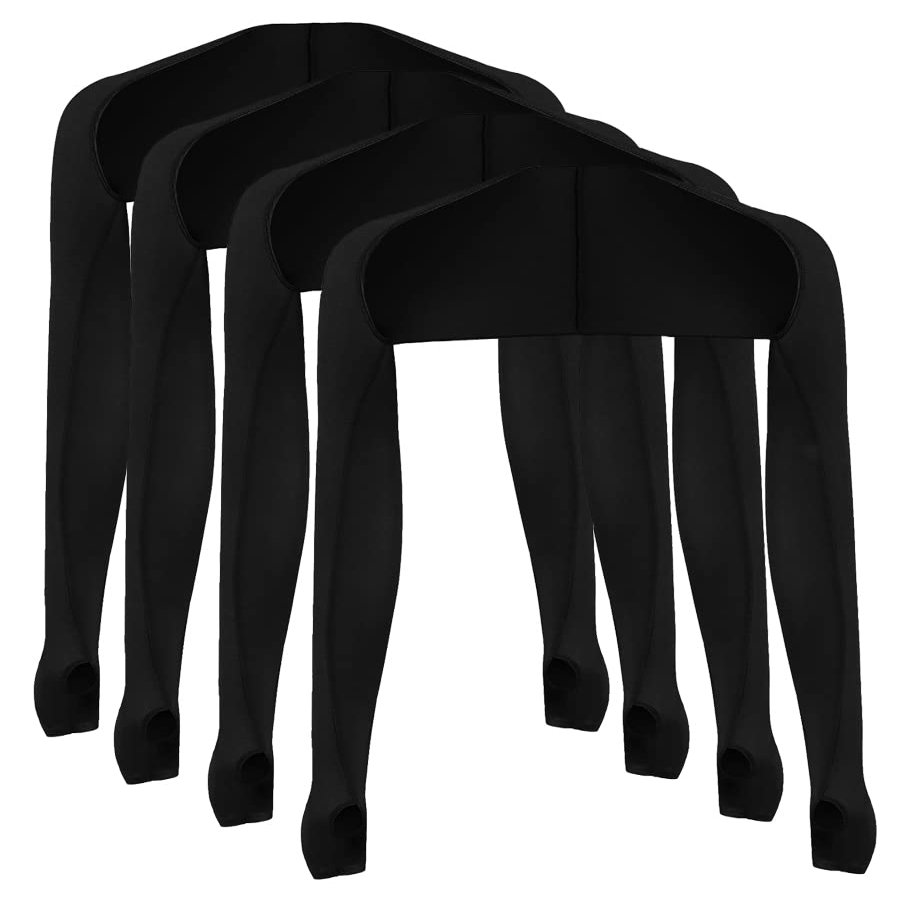 iphree 4 Pieces UV Sun Protective Cooling Shawl Arm Sleeve with Thumb Hole for Women Men Cycling Driving Sports Golf Sleeves Arm Cover Shrug, Black X 4