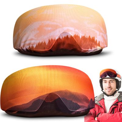 TOODOO 2 Pieces Ski Goggle Cover Microfiber Protective Ski Snowboard Protectors for Snow goggles and Helmet Cover(Sun Style)