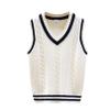 FEESHOW Toddler Boys Kids Cotton Casual V Neck Sweater Vest Sleeveless Pullover Knitted Waistcoat White 11-12 Years view 1